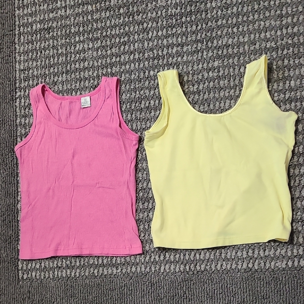 Y2K Pink US THREE Y2K‎ Yellow Tank Tops M flaw